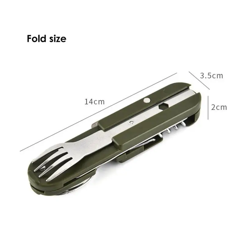 Outdoor Multifunctional Folding Stainless Steel Outdoor Tableware Knife and Fork Combination Multi Purpose Outdoor Survival