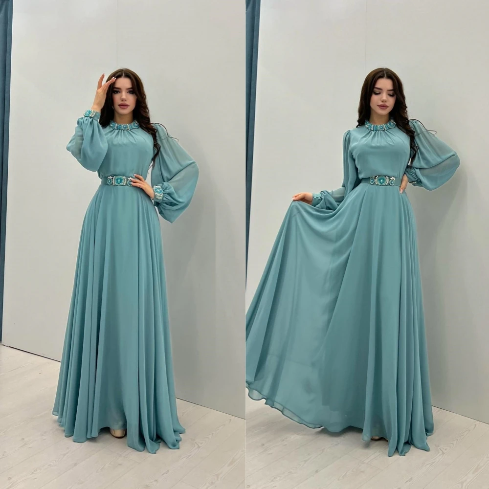 Jiayigong High Quality Collar A-line Evening es Paillette Fold Draped Satin Custom Saudi Arabia