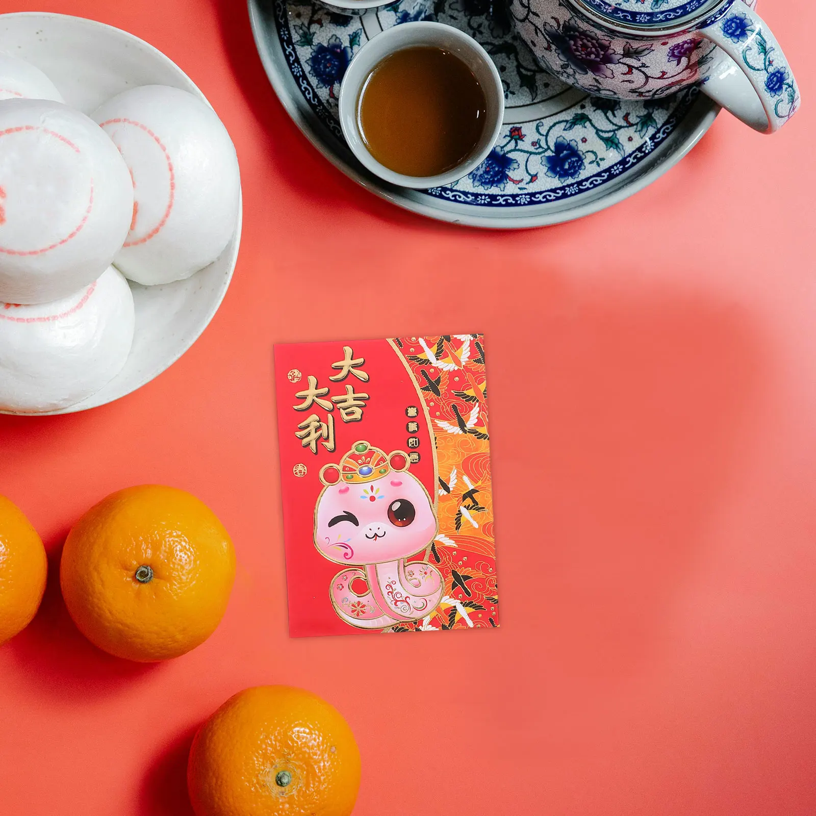 

60pcs Cartoon Red Envelope 2025 Snake Year Paper Envelope Sturdy Creative Design Wedding Birthday Party Supplies Festival Gift