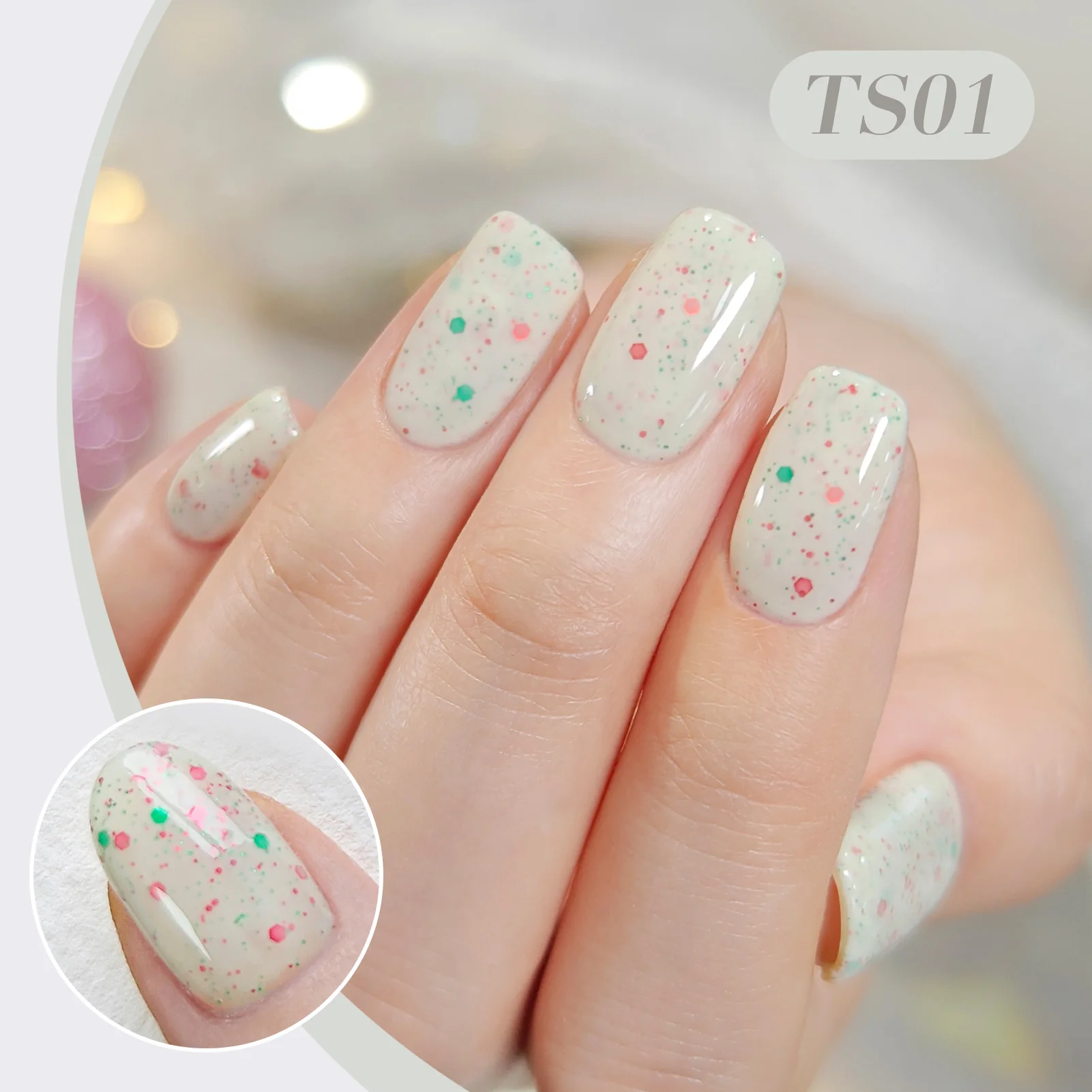 BORN PRETTY 15ml Pale Yellow Glitter Gel Nail Polish Semi Permanent  All For Manicure Soak Off UV LED Varnish Nail Art Top Coat