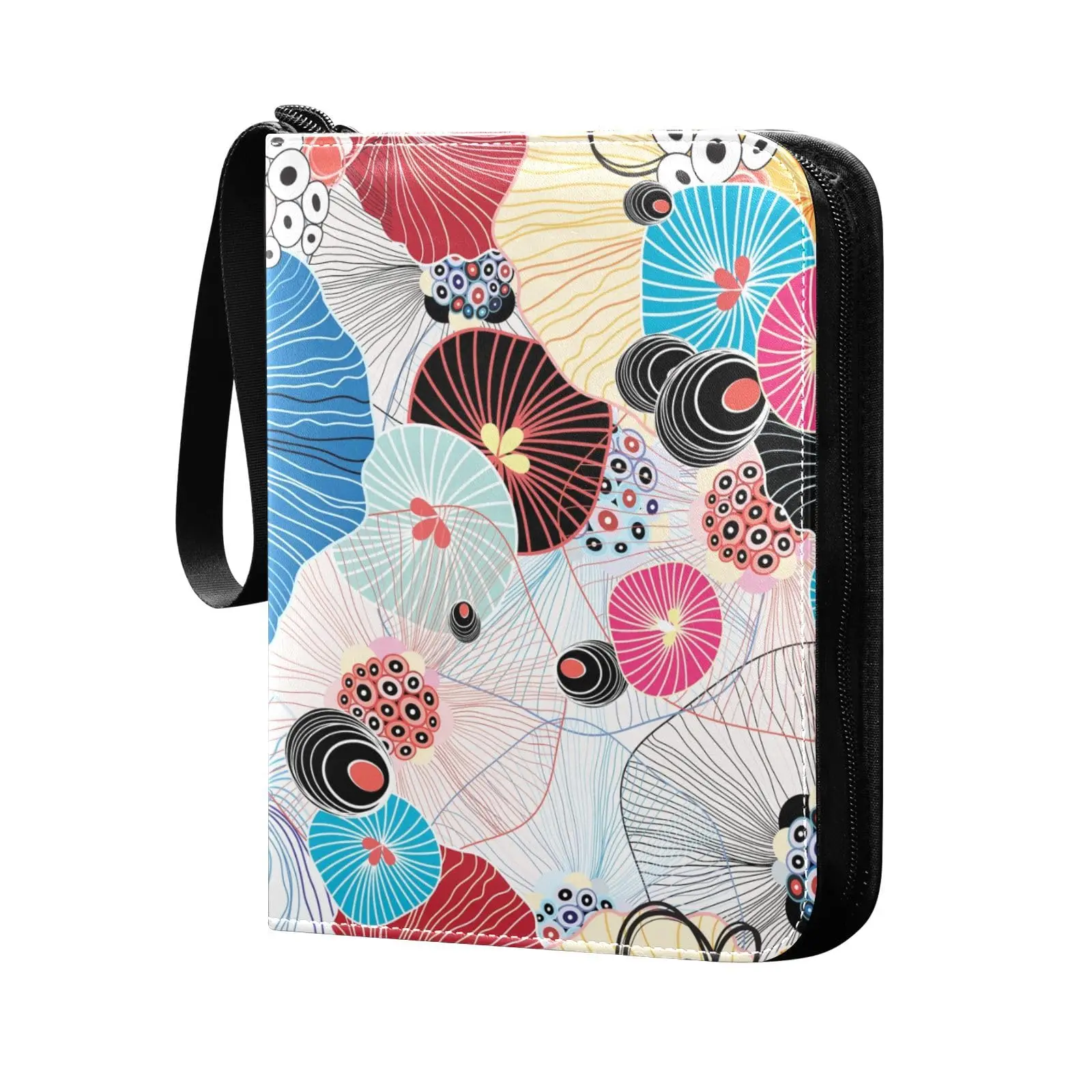 

Multicolored Umbrella Flower 4 Pocket Cards Binder 400 Double Sided Pocket Album Sport Game Cards Unique Card Collection Storage