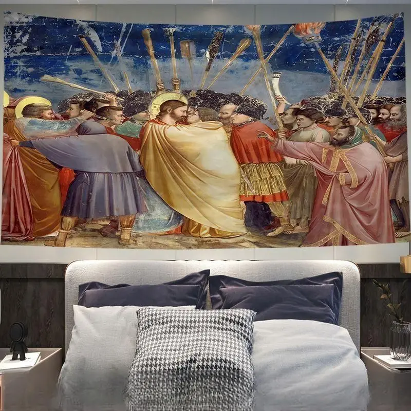 VIKAMA Vintage Classical Figures Horizontal Tapestry for Wall Hanging Decor Bedroom Living Room Cozy Aesthetic Home Decor