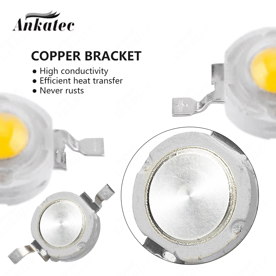 10 20 50 PCS LED 1W Watt LED Light Diode Headlight Power LED Flashlight For Downlight Projector LED Plant growth Lamp Bulb DIY