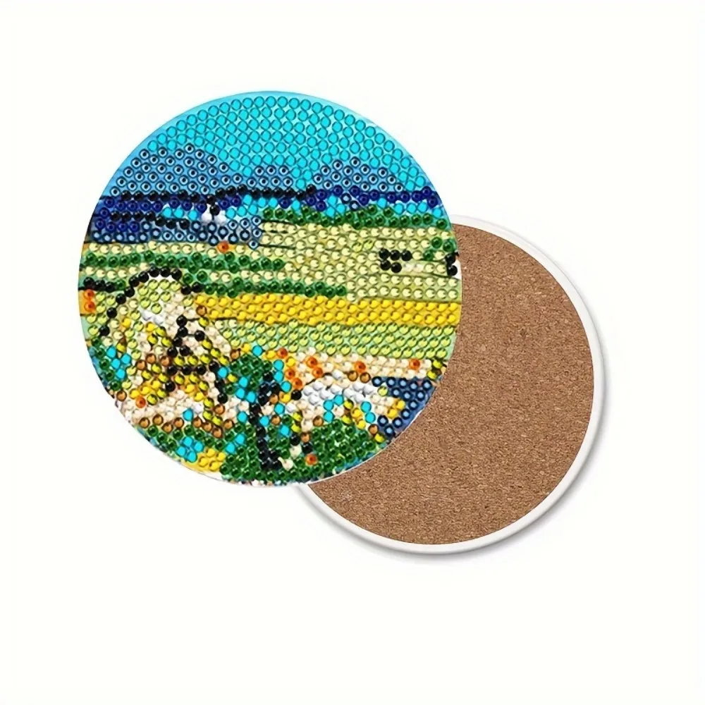 20 Pieces Cork Coasters, Self-adhesive Cork Coasters, Insulated Solid Color Placemats, Round, Square Cork Cushions, for Coasters