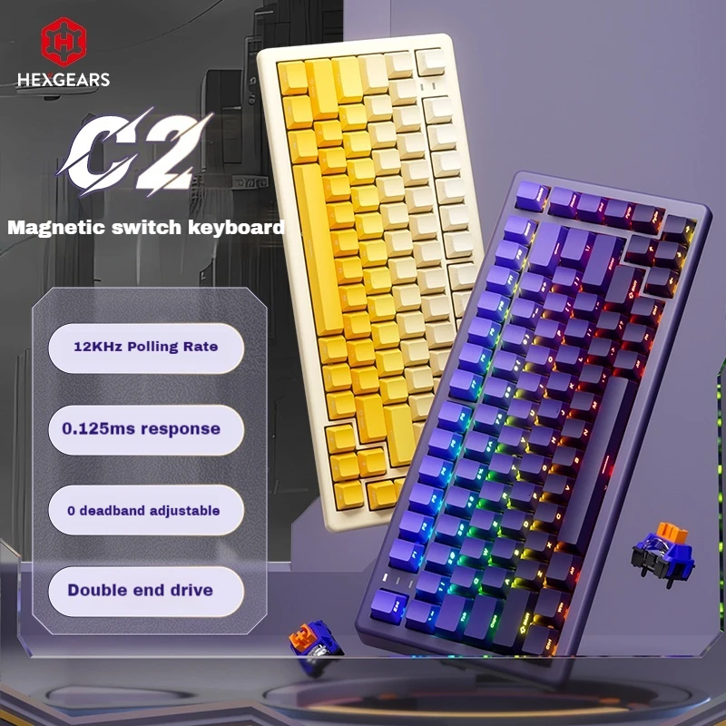 Hexgears C2 Esports Magnetic Axis Keyboard 83key Rgb Side Engraving Rt Emergency Stop Rgb Low Latency Customized Gaming Keyboard