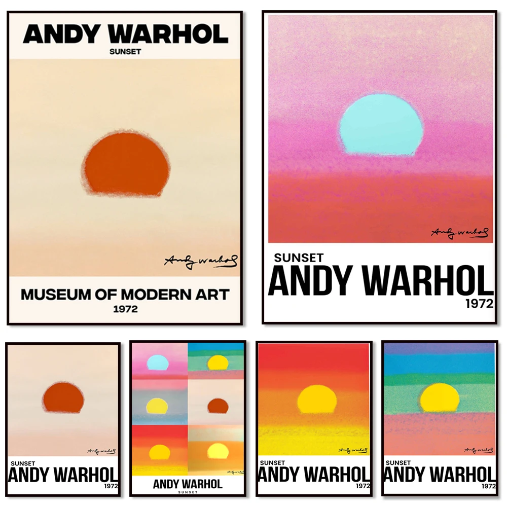 

Andy Warhol Sunset Prints, Andy Warhol Exhibition Posters, Pop Art Vintage Posters, Museum Prints Unique Home Decor,