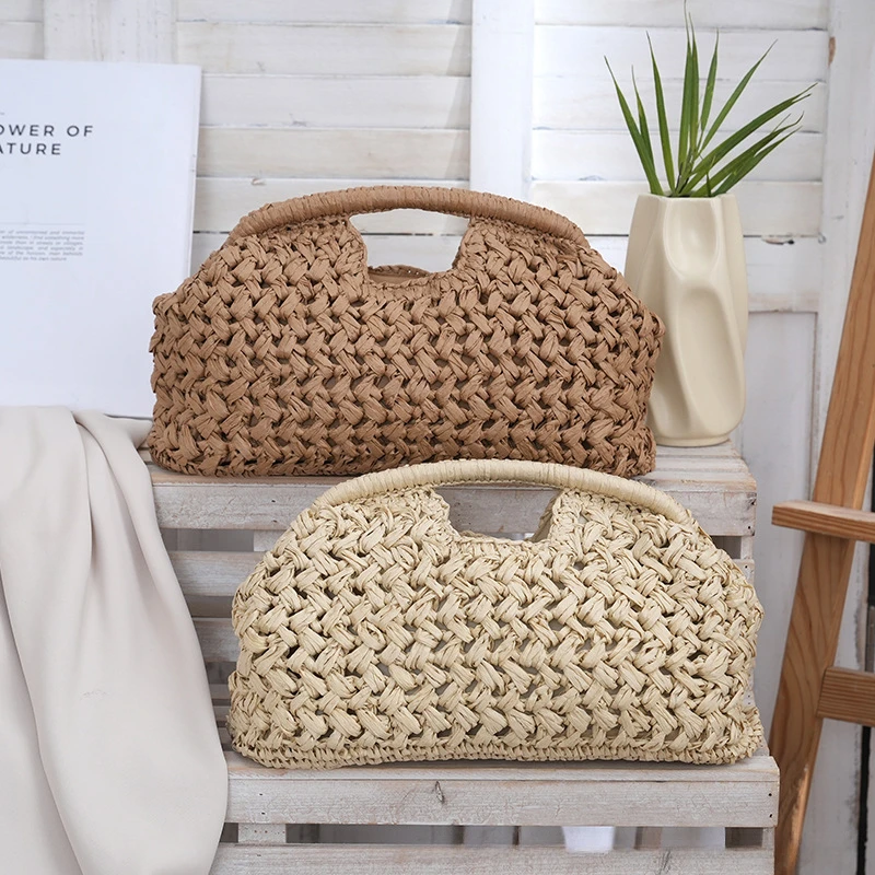 

Hand-woven women's handbag, new style, high-quality, stylish beach vacation tote bag