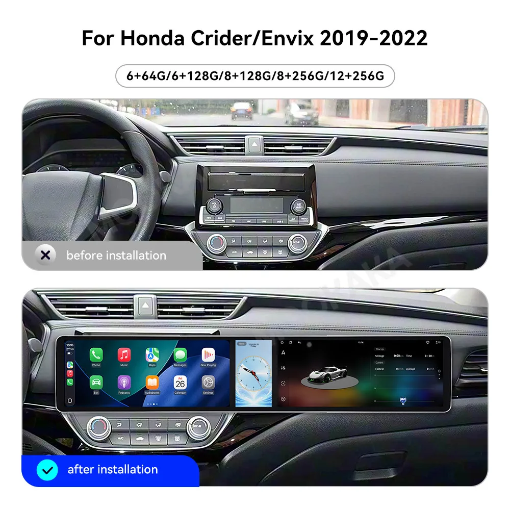 Car Accessories Radio For Honda Crider Envix 2019-2022 Android Auto GPS Navigation Multimedia Stereo Receiver Head Unit Offline