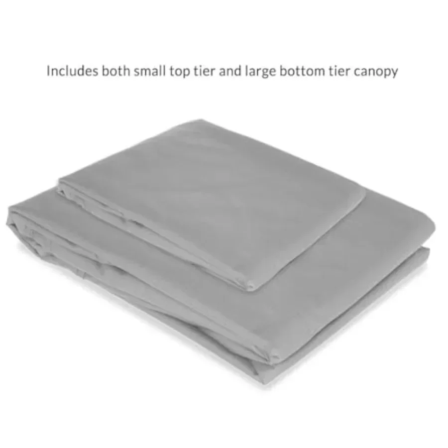 Custom Fit Replacement  Top Cover for 10' x 13' Gazebo in  Gray with Upgraded RipLock 350 Fabric Performance