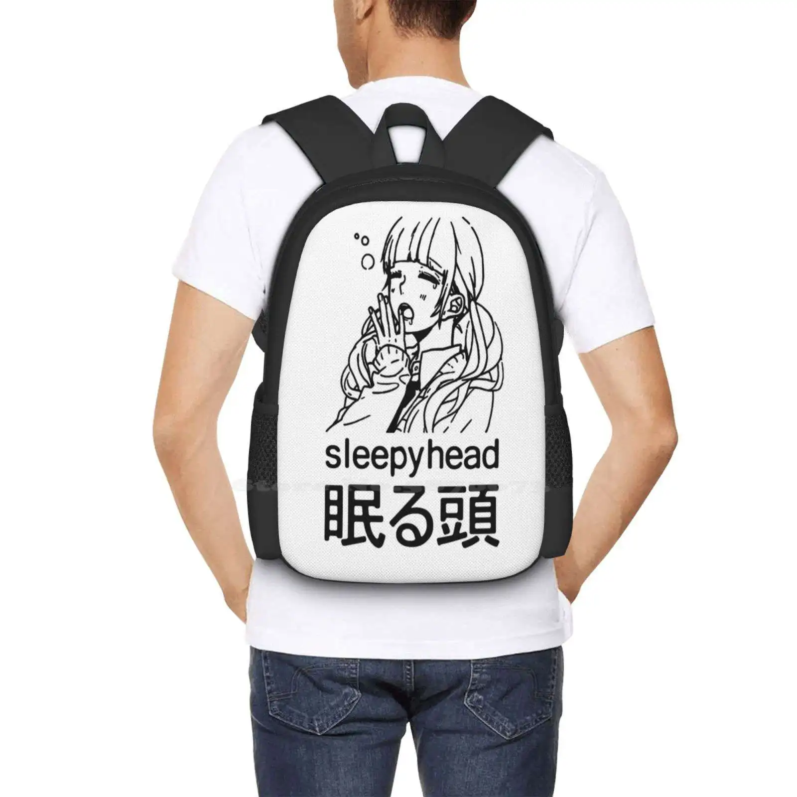 Adolescente estudante universitário Mochila, Manga Anime Sacos de impressão, Cansado Sleepyhead Design Padrão, Japonês Weeaboo Weeb