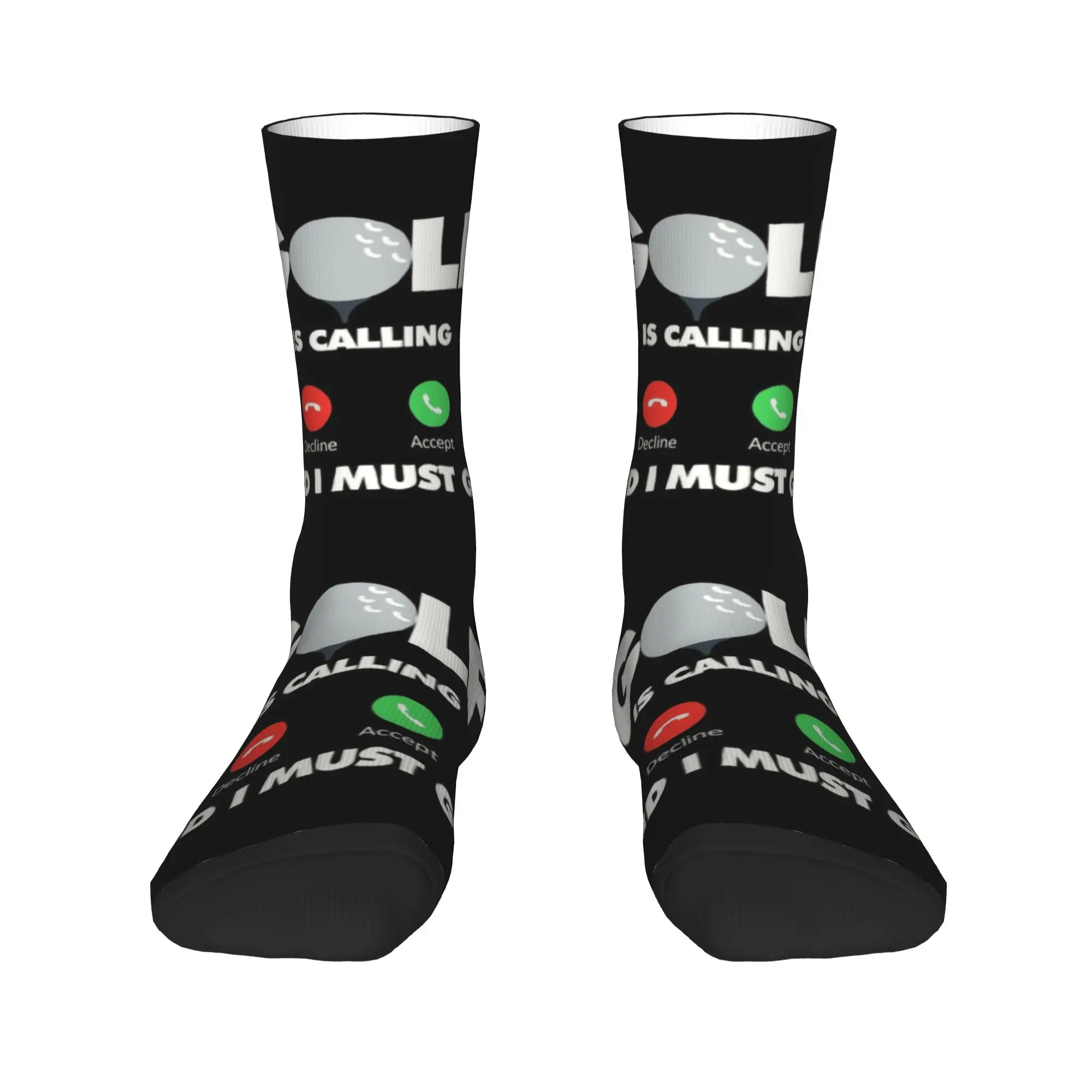 Golf Is Calling And I Must Go Socks Mens Womens Warm Fashion Novelty Funny Sport Golfer Crew Socks