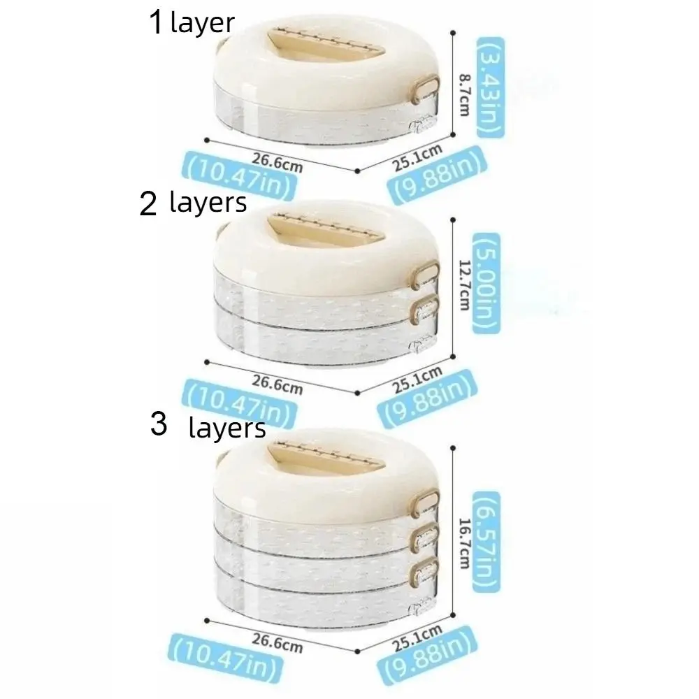 صندوق زلابية متعدد الطبقات من الدوبامين، غطاء محكم قابل للتكديس، صندوق حفظ طازج، صندوق تخزين وونتون شفاف، يحافظ على طازجًا