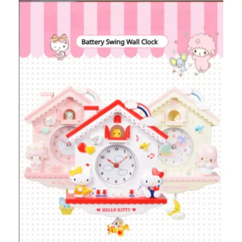 

Sanrio Kawaii Hellokitty Cinnamoroll аниме мультфильм настенные часы My Melody Little TwinStars Pom Purin будильник Подвеска подарок