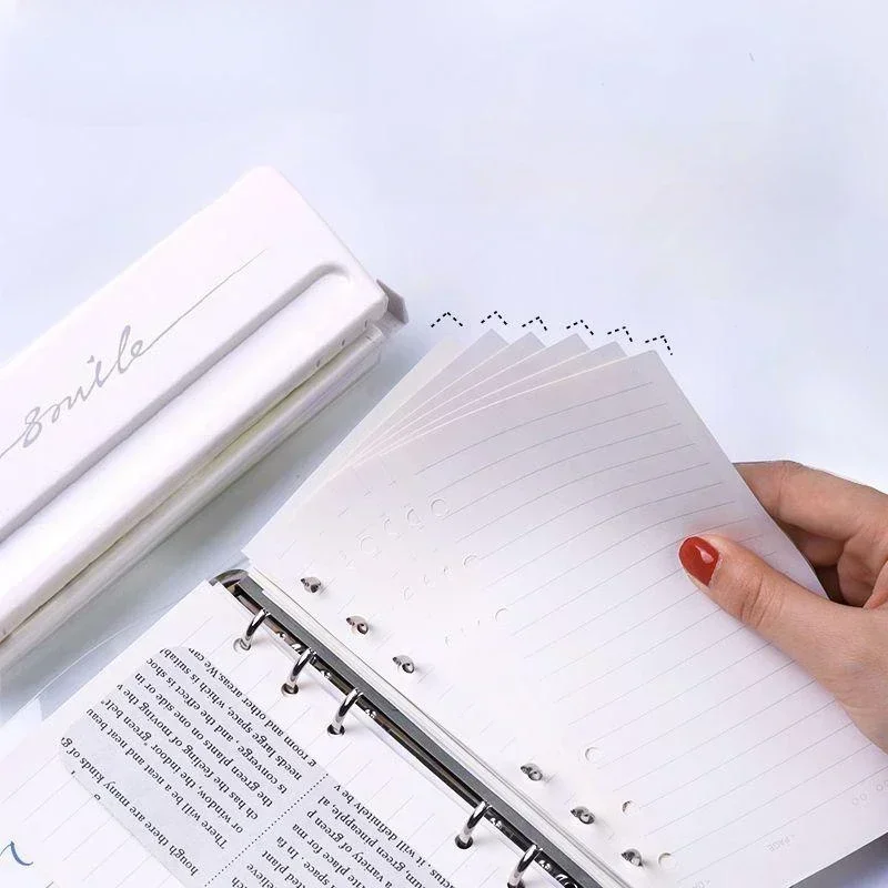 Convenient Adjustable Hand Book Certificate Adjustable Spacing 6hole Punching Machine Manual Ledger Multi Size Office Stationery