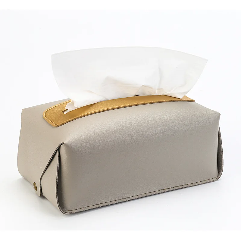 Solid Color PU Tissue Box Storage Tissue Bag Nordic Home Detachable Hand Carry Tissue Bag Drop Shipping Caja De Pañuelos Vintage