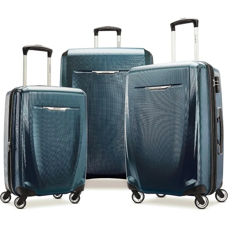 Samsonite Winfield 3 DLX Hardside Expandable Luggage with Spinners, Navy, 3-Piece Set (20/25/28)