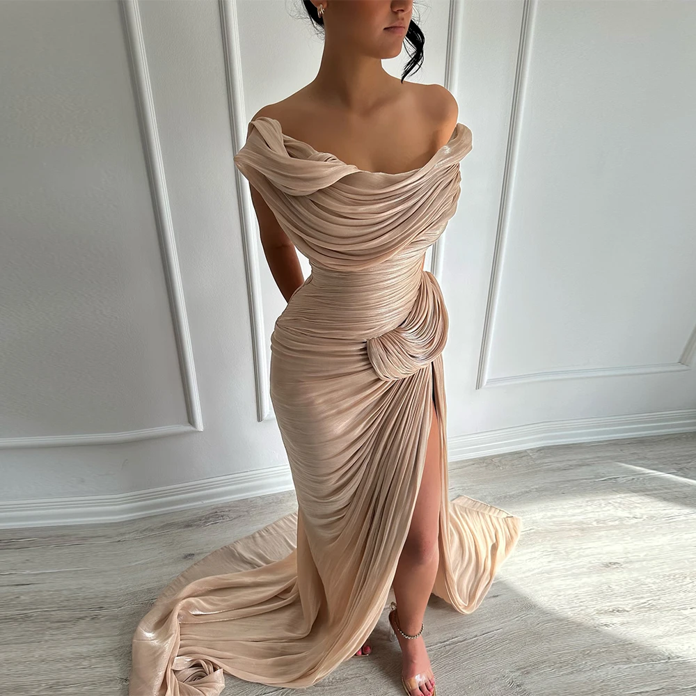 Graceful Mermaid Evening Dress High Quality Organza Customized Prom Dresses  Strapless Sweep Train Special Occasion Gowns