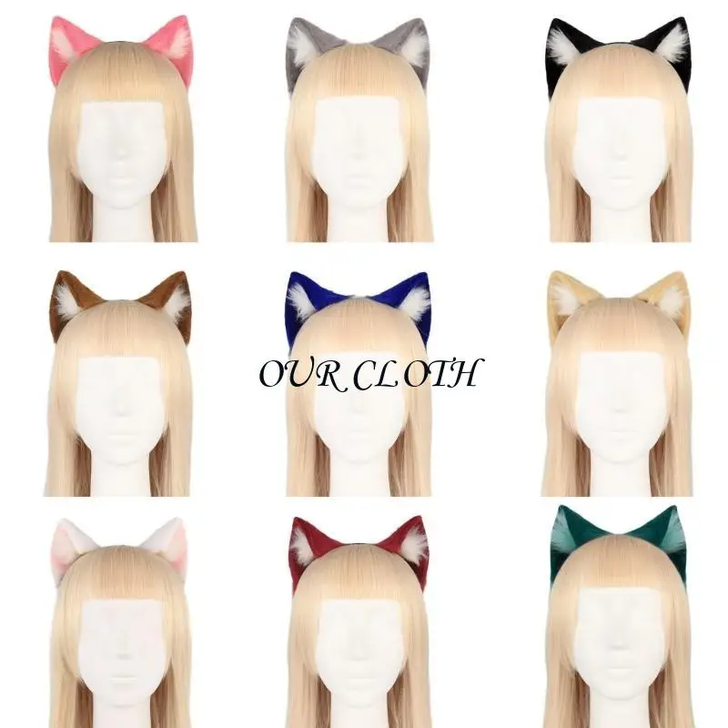 

Костюм для косплея из мультфильма, обруч для волос с волком, меховой головной убор с котенком для живого шоу Y1AC