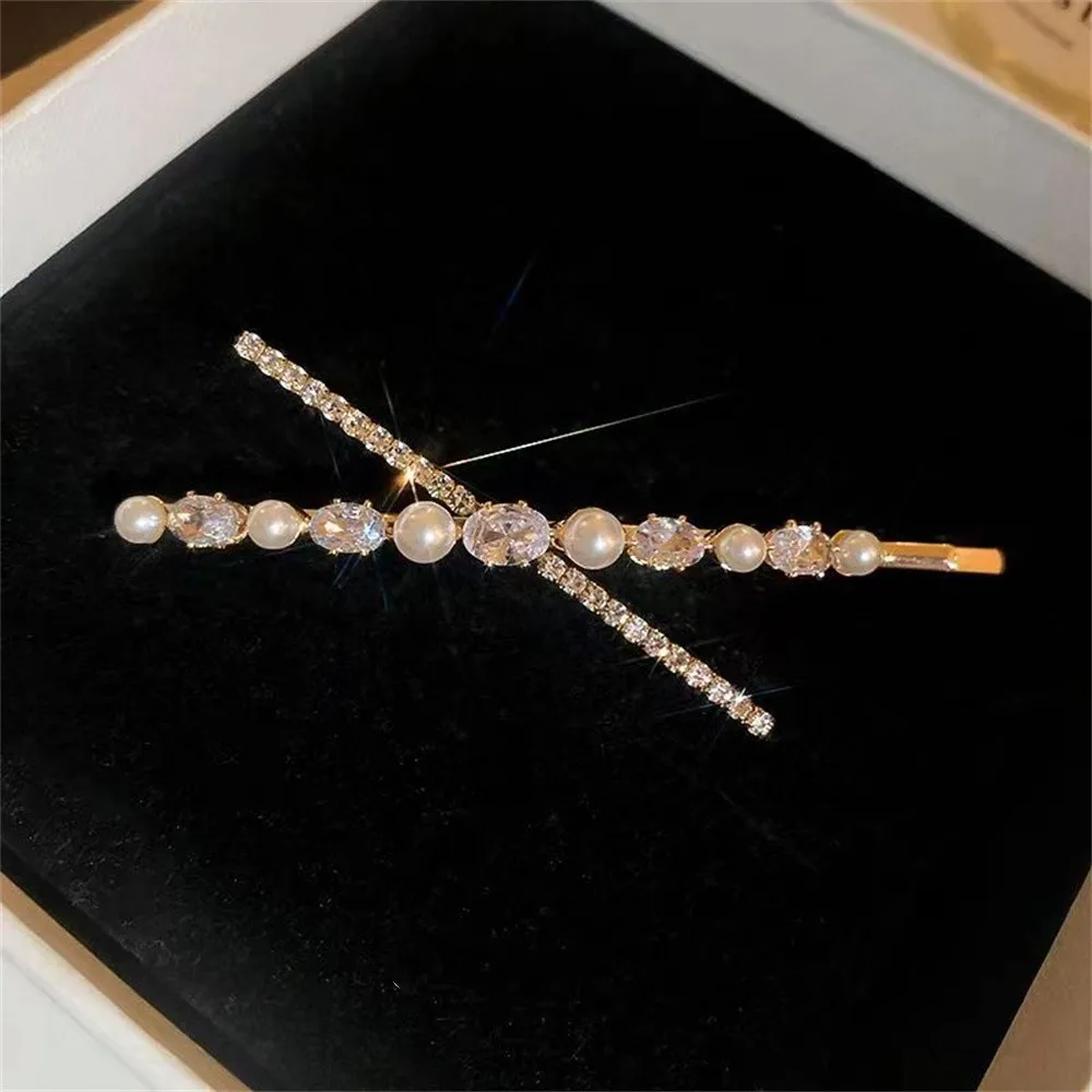 Pearl Metal Hairclips Women Hair Clip Girls Crystal Hairpins Barrette Hairgrip Elegant Hariband Bobby Pin Hair Accessories