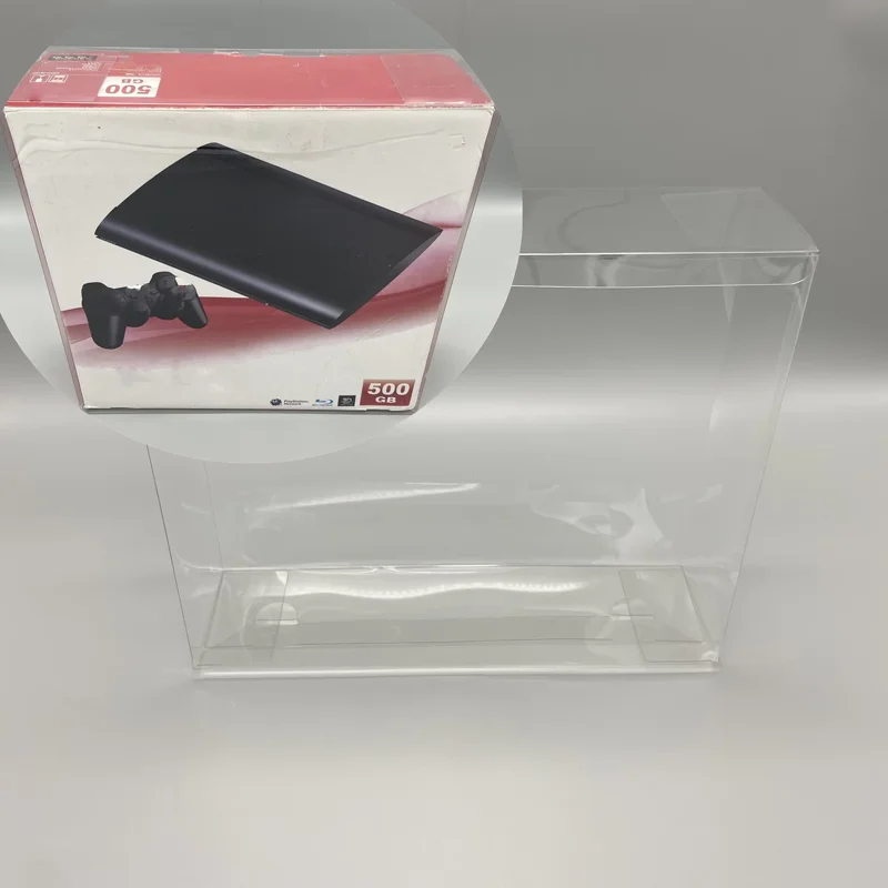 Transparent clear PET cover For Playstation 3 for PS3 slim super slim game console storage display box Collection case