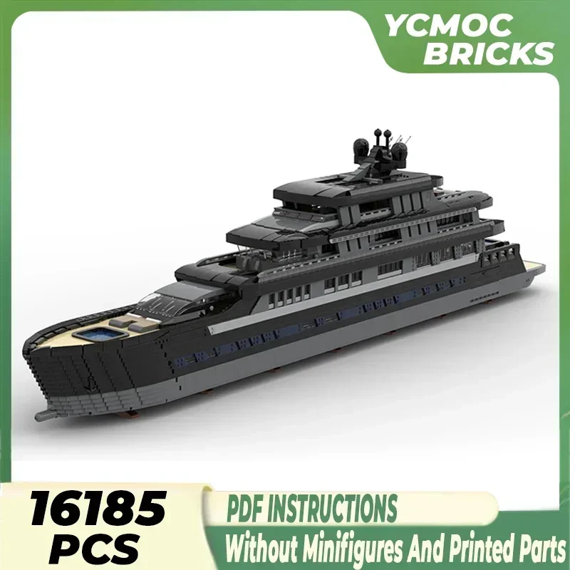 Moc Building Bricks City Boat Model Large Luxury Yacht Mini Scale Technology Modular Blocks Gift Christmas Toy DIY Sets Assembly