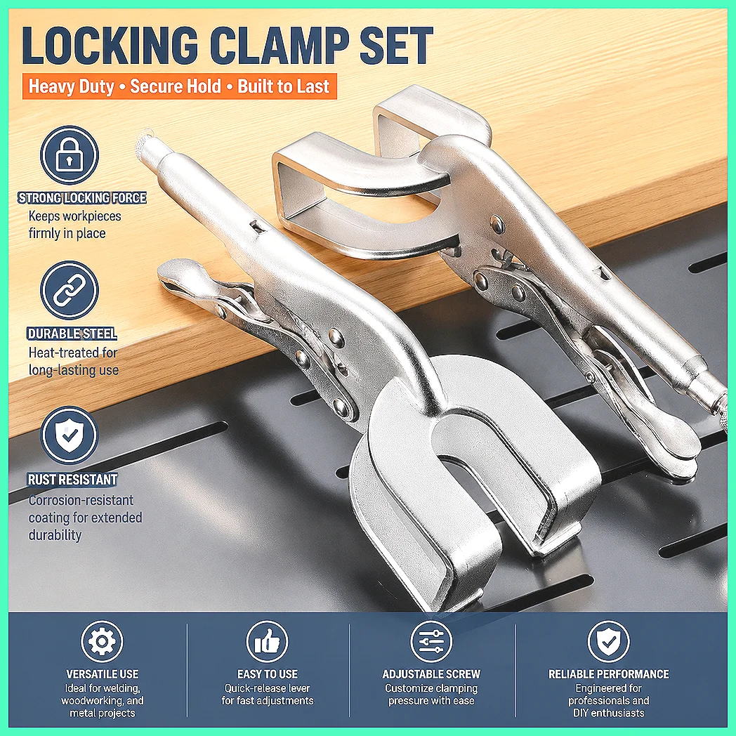 JUSTINLAU Multifunctional U-Shaped Welding Pliers High Hardness Universal Adjustable Manual Hardware Tool Round Mouth Pliers