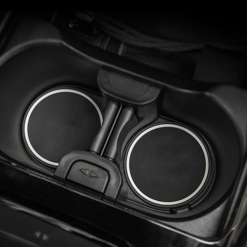 1-Pair Car Cup Mat Interior Anti Slip Mat Sports Car Cup Mat Fashion Storage Mat Universal