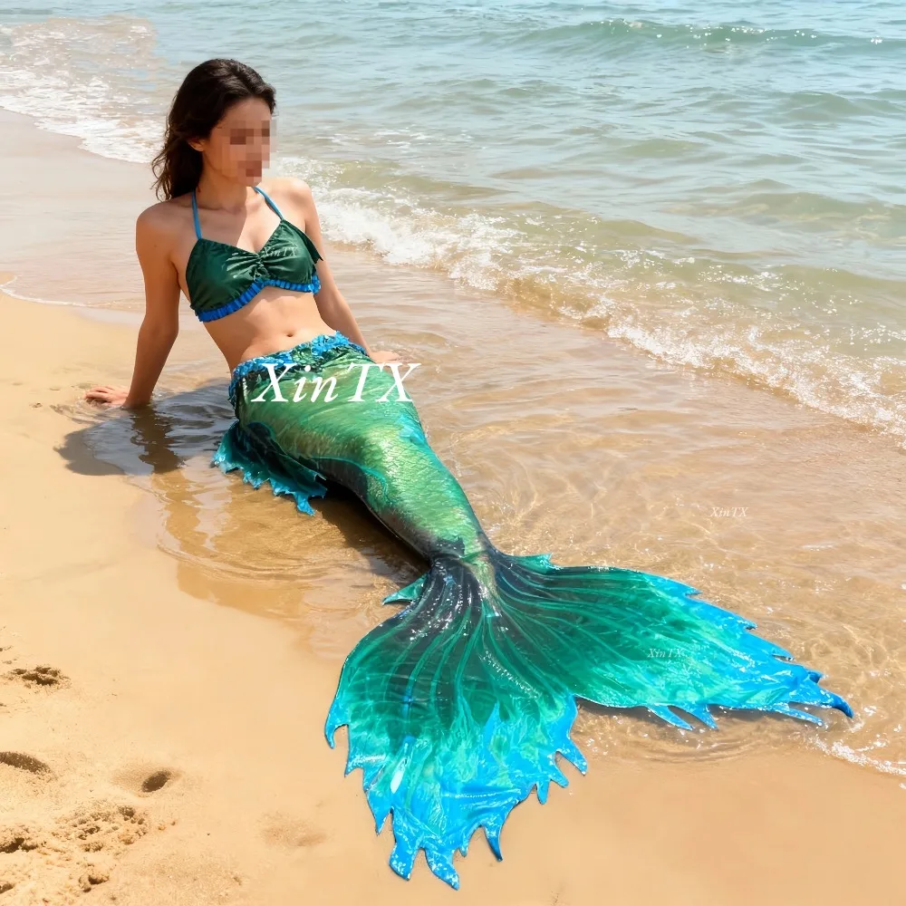 

Custom Mermaid Tail Adult Large Tail Cosplay Costume for Underwater Performance and Water Parties with Foil Printing