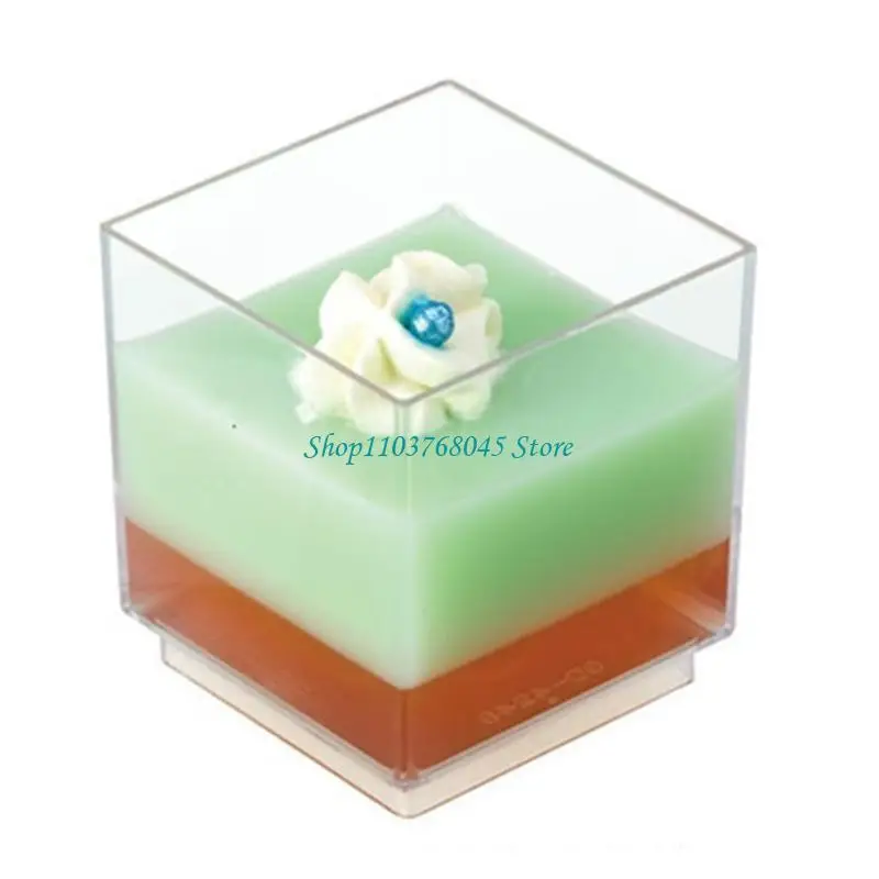 R53F 10pcs Disposable Dessert Cups Clear Plastic Mousse Cup for Pudding Appetizer