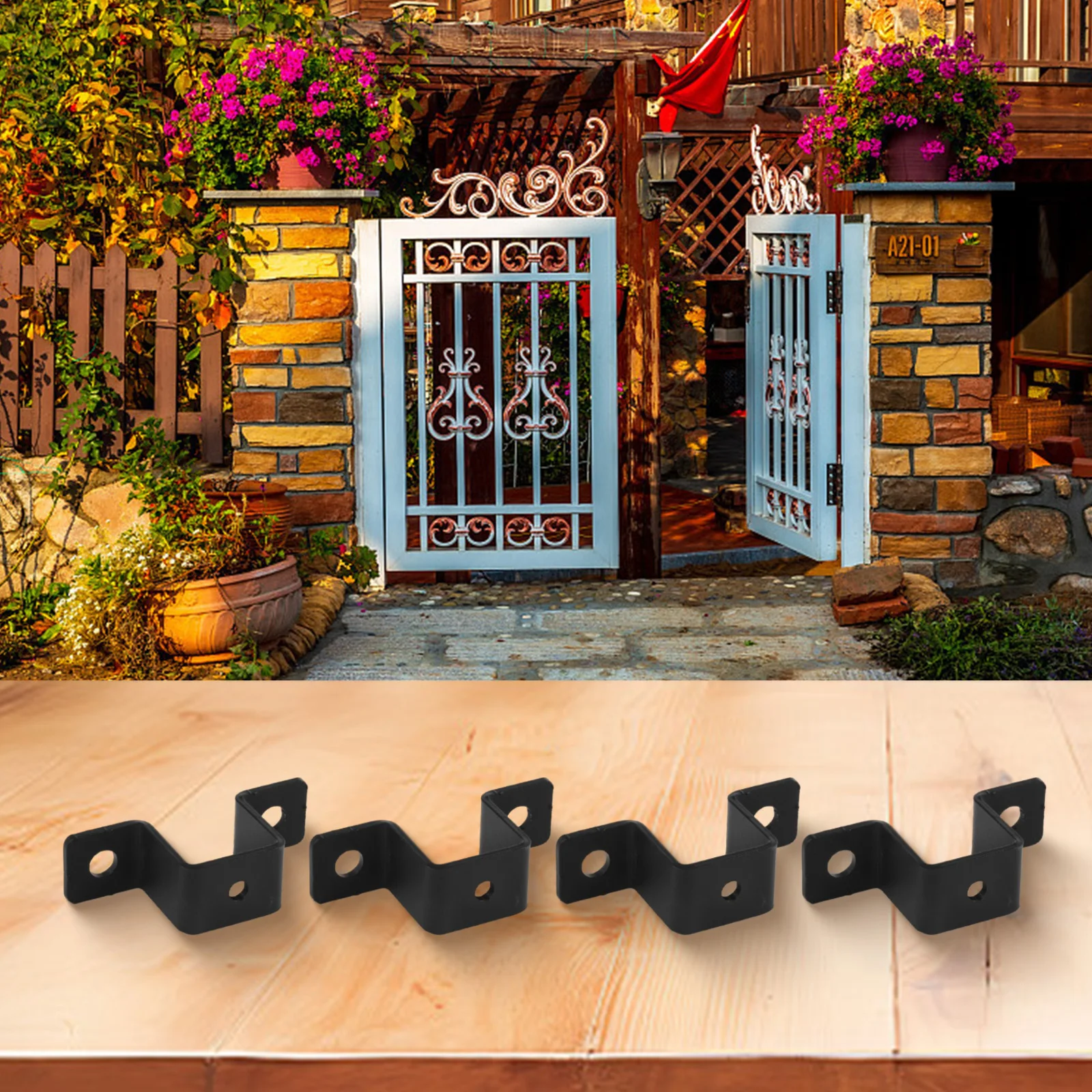 2/4PCS Square Tube Clamp Corrosion-Resistant Saddle Clip Horseback Hose Right Angle Bracket For Pipes Railings Pipe Clip 