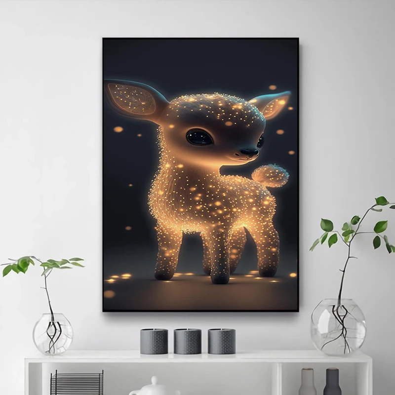 

Super Cute Elk Poster For Home Decor Pictures Wall Decoration Living Room Bedroom Stuff Interior Posters Decorative Paintings