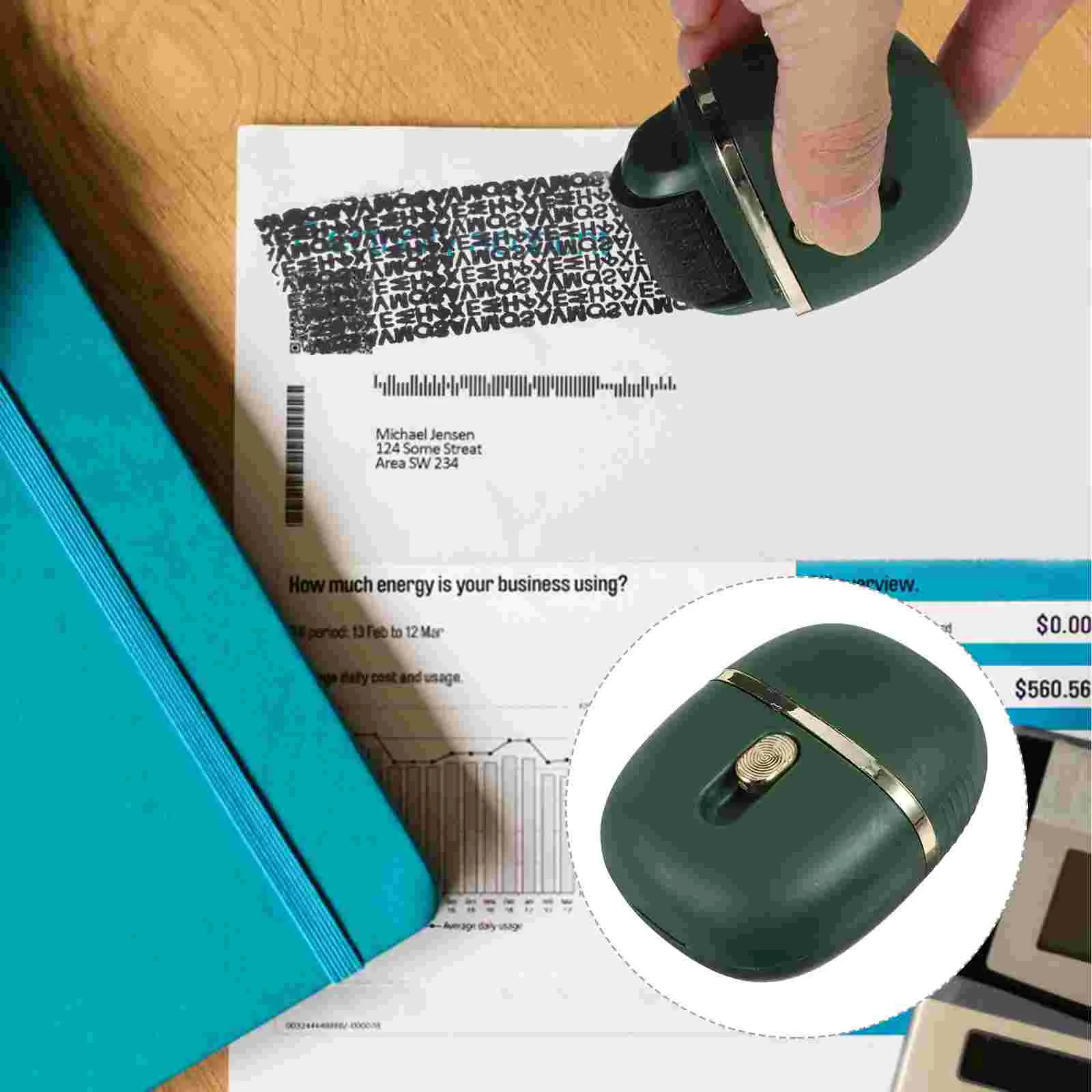 Anti-counterfeiting Stamp Roller Plastic Eraser Identity Protection