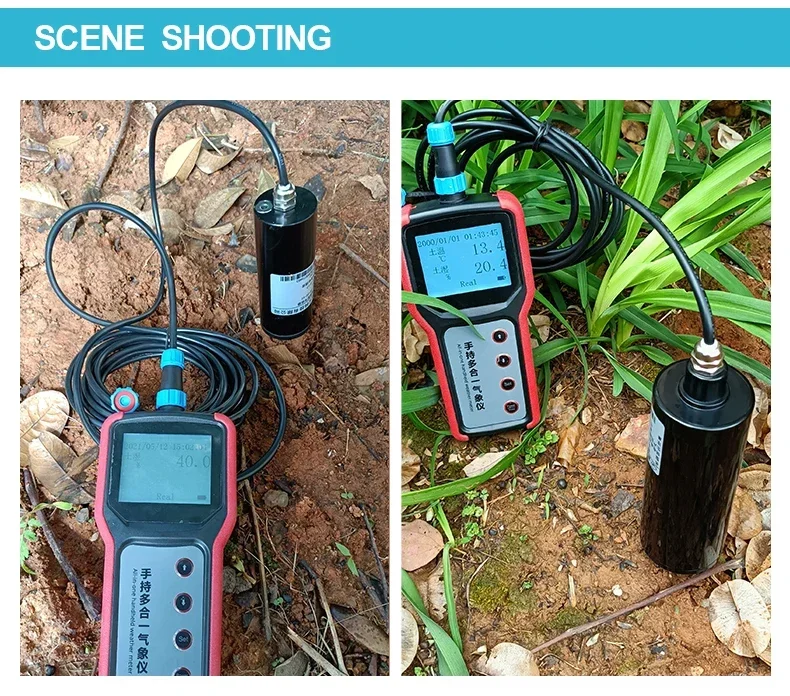 Agriculture Monitoring Smart Ec Portable Moisture Meter Analyzer 7 in 1 Hand-held Soil Temperature and Humidity With Display