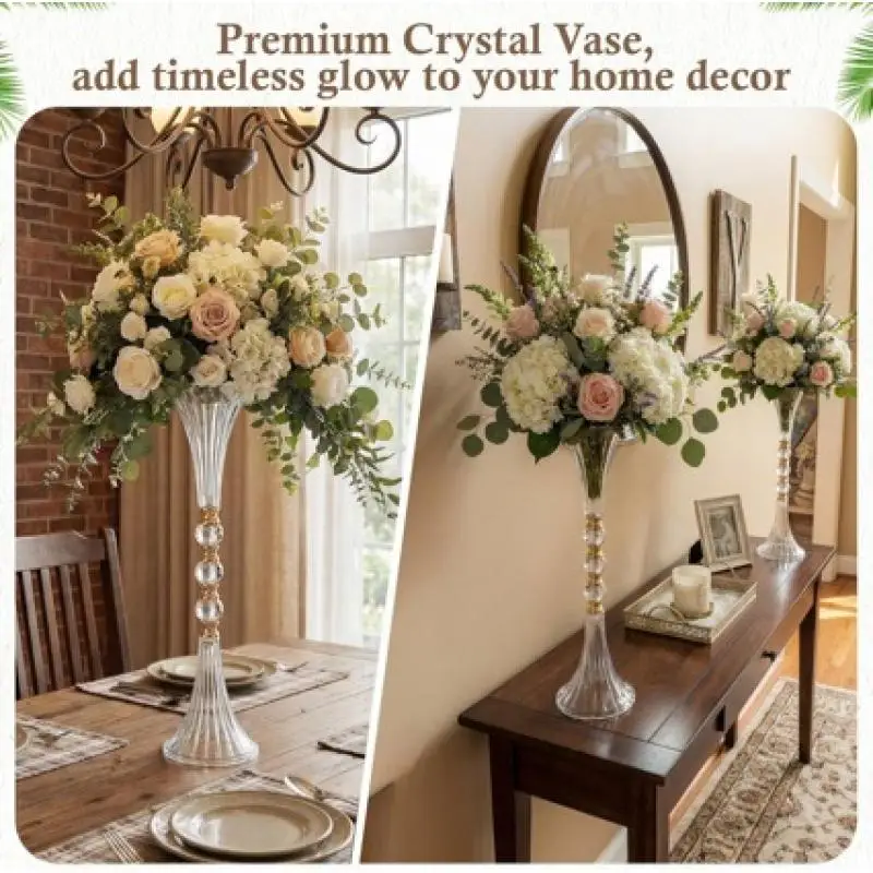 10pcs Acrylic Vase Decoration For Wedding Parties Family Restaurants Table Centerpiece Dried Flower Arrangement Celebration