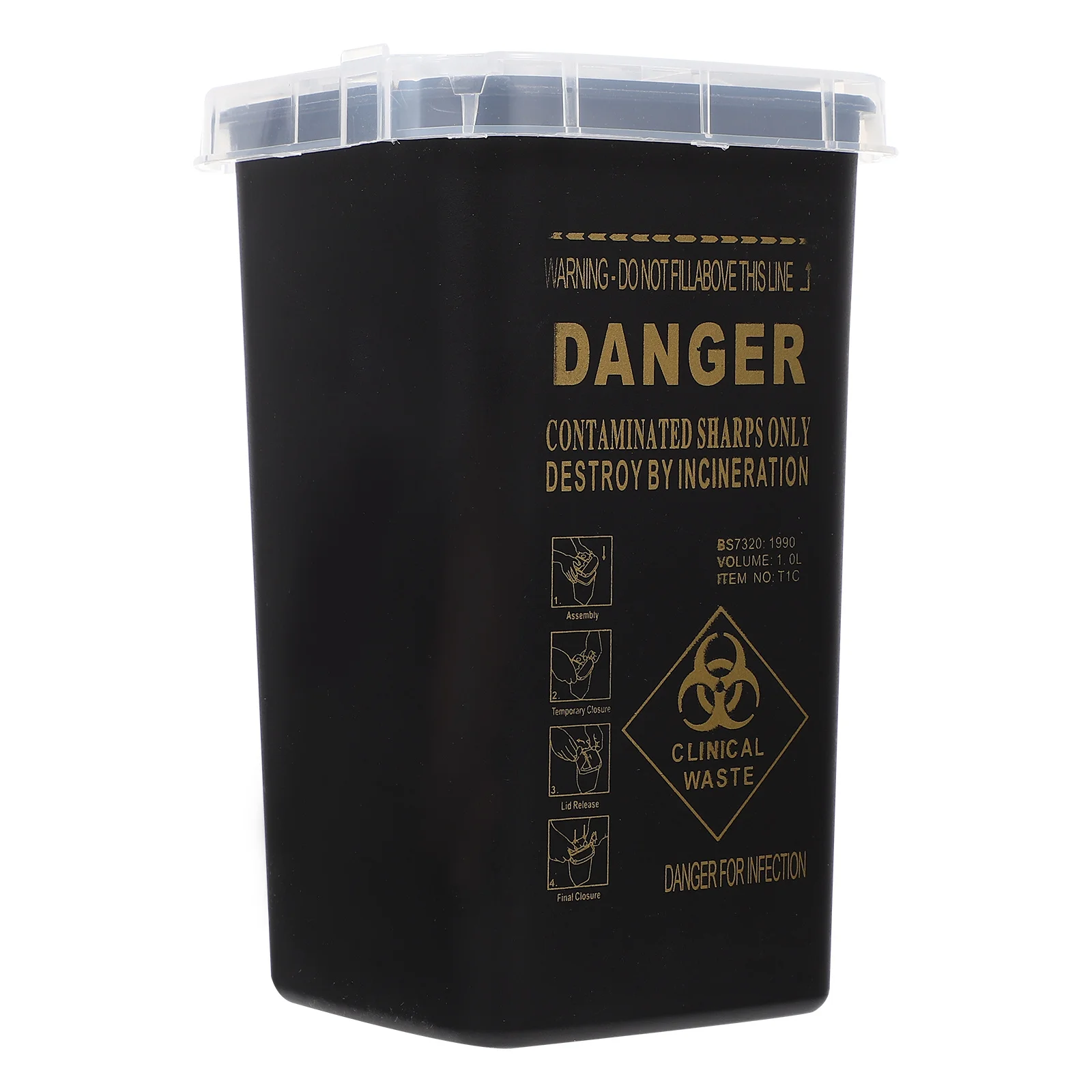 

Sharps Can for Desktop Leak Proof Plastic Sharps Containers for Needles Easy to Use Storage Collection Case