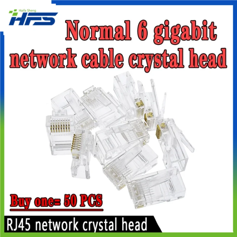 

High Quality 8P8C RJ-45 Gold Plated RJ45 Network Socket Modular Cat5 Cat5e Connector Ethernet Cables Module Plug Network Connect