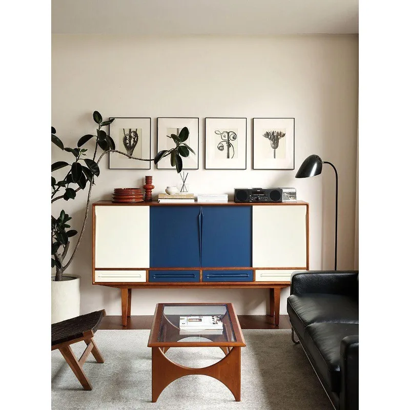 color matching four-door locker, solid wood dining side cabinet, living room locker