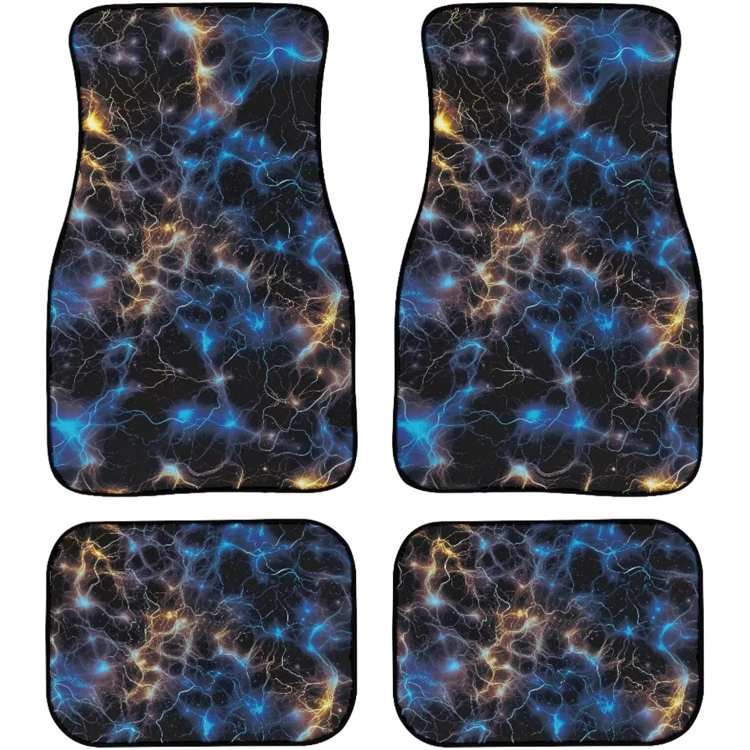 Set Of 4 Auto Floor Mats, Durable Car Mat Collection, Universally Compatible For SUV And Truck Decorative Additions (Artistic Li