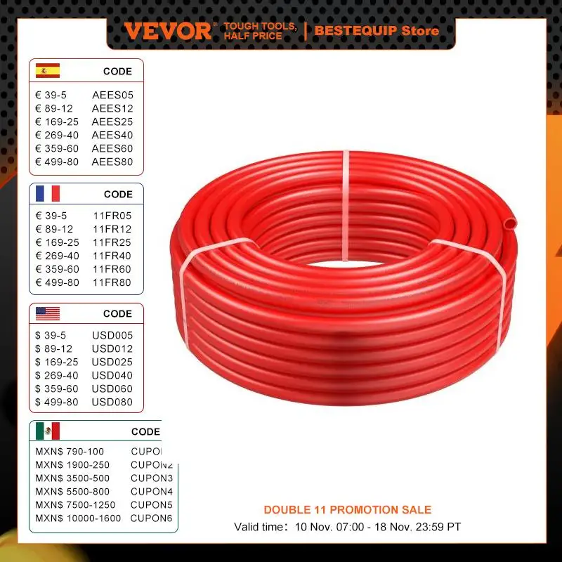 VEVOR PEX Pipe 3/4In 100 Feet Length PEX-B Flexible Pipe Tubing for Potable Water Pex Water Lines for Hot/Cold Water Free Cutter