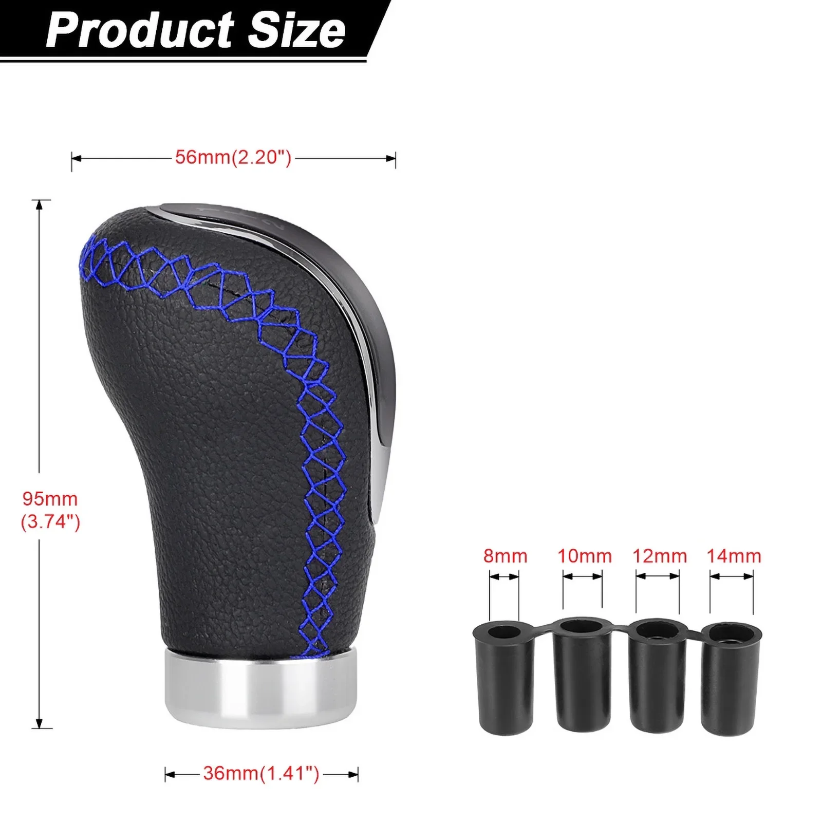 5/6 Speed Universal R PU Leather Gearshift Manual Car Gear Stick Shift Replacement Knob Modified Stick Head Gear Shift Knob