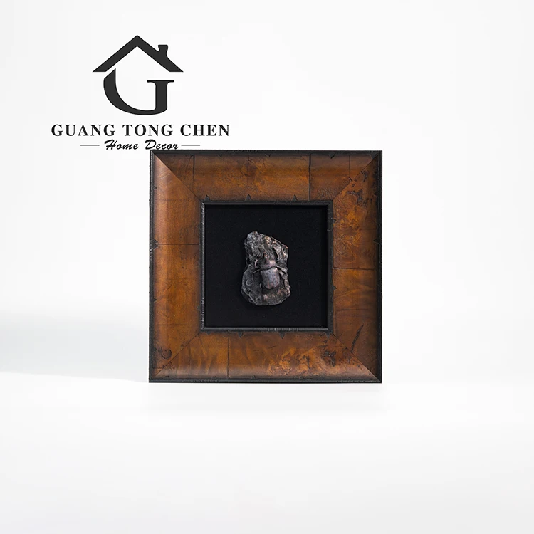 

Factory Price Vintage Brown Square Simple Living Room Wood Picture Frame Hanging Painting