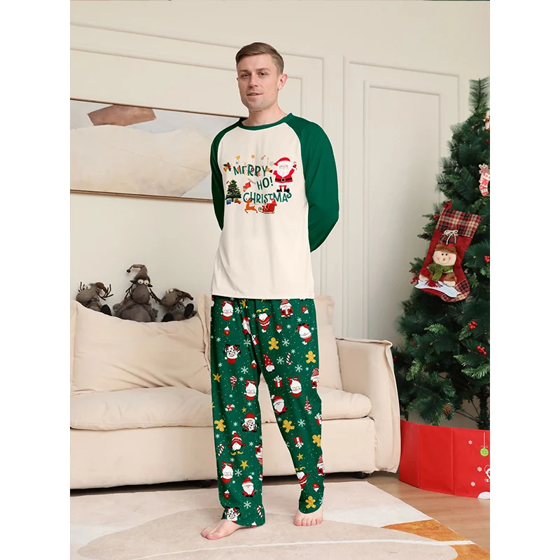 2025 Christmas Pajamas Family Matching Adult Father Mother Kids Baby Top Pants Outfit Set Xmas Look Pyjamas Homewear Dog Clothes