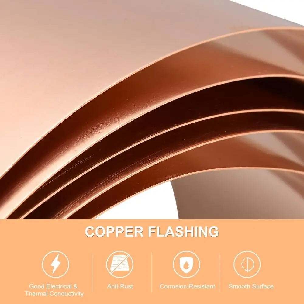 New 0.01-0.2mm Thick Copper Plate Roll Length 1000mm 99.9% Pure Copper Copper Sheet 10mm-200mm Wide Cu Metal Sheet Foil Plate