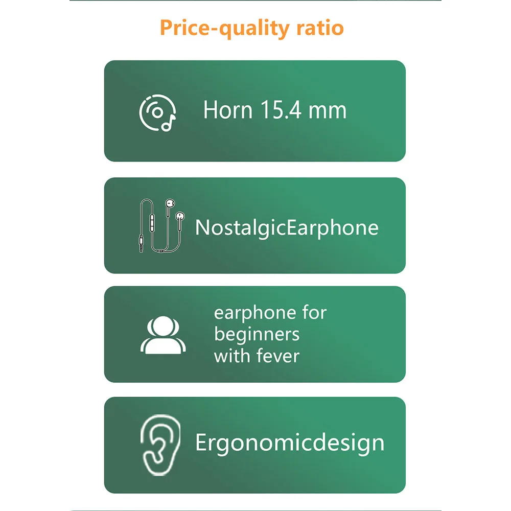 QIGOM 32Ω 109dB MX500 HIFI Earphone Wired Flathead Headset, 15.4MM Dynamic, Bass, Tri-frequency Equalization Earphone with Case