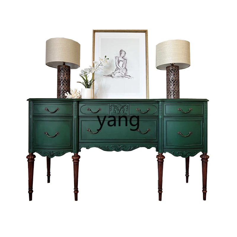 

Yjq Retro Porch Solid Wood Dining Side Chest of Drawers Middle and Ancient Complete Storage Cabinet Factory