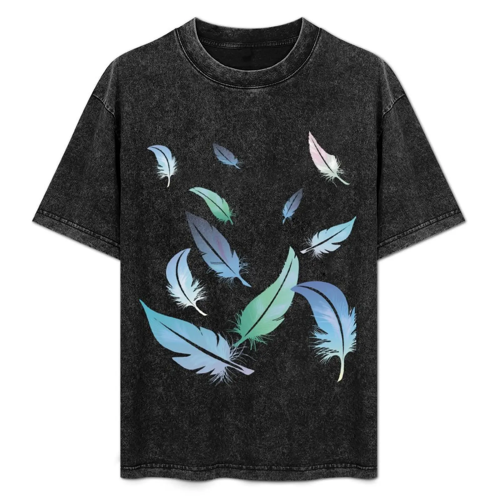 

flying feathers T-Shirt essential t shirt summer clothes graphic t shirt vintage cotton t shirt men