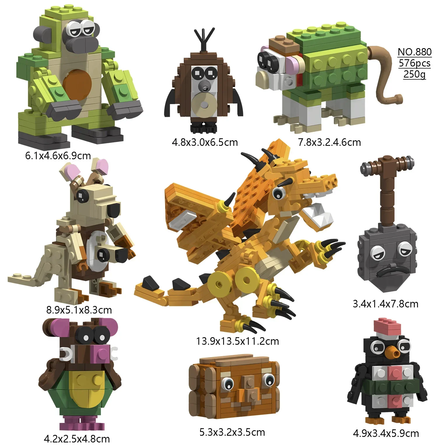 

Shimpanzini Bananini Final Chapter 3 Brainrot Tung Sahur Mini Action Figures Tralalero Tralala Building Blocks Construction Toy