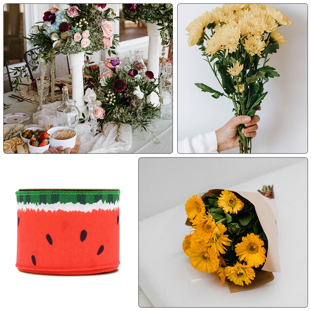 

Watermelon Pattern Gift Wrap Ribbon Materials Printed DIY Ribbons Gift Wrap Diy Ribbons Craft Supplies Elastic B