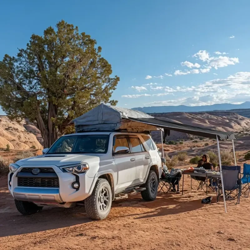Waterproof Car Side Awning for SUV Tailgate Tent Retractable Roof Top Canopy for Overland Camping Car Travel Extension