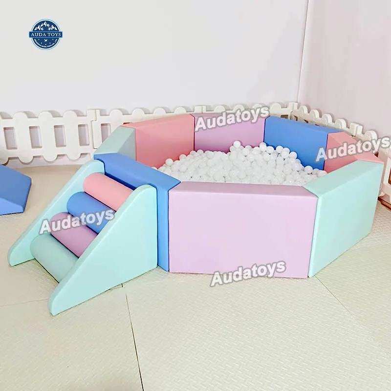 Commercial Soft Play Kids Pastel White Softplay Equipment Set Indoor Outdoor Small Kids Playground Soft Play With Ball Pit